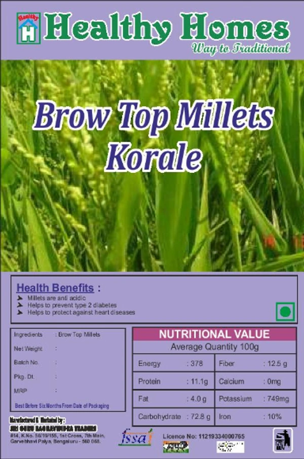 Healthy Homes Brown Top Millet - 500 GMS